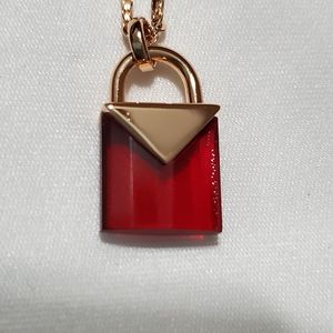 Michael Kors Ruby Red Padlock Necklace
